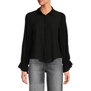 NWT NEW Area Stars Lee Puff Pleated Sleeve Blouse Collared Button Down Top Small